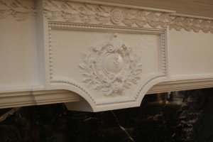 Compo and Basswood mantel center head piece