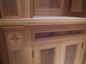 Library columns with completed accent carving